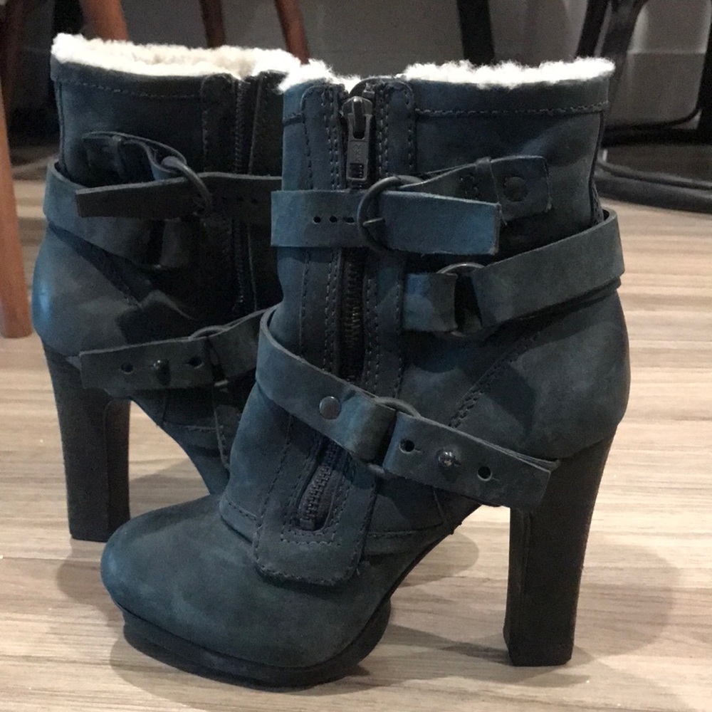All Saints vintage leather black ankle boots 6/36